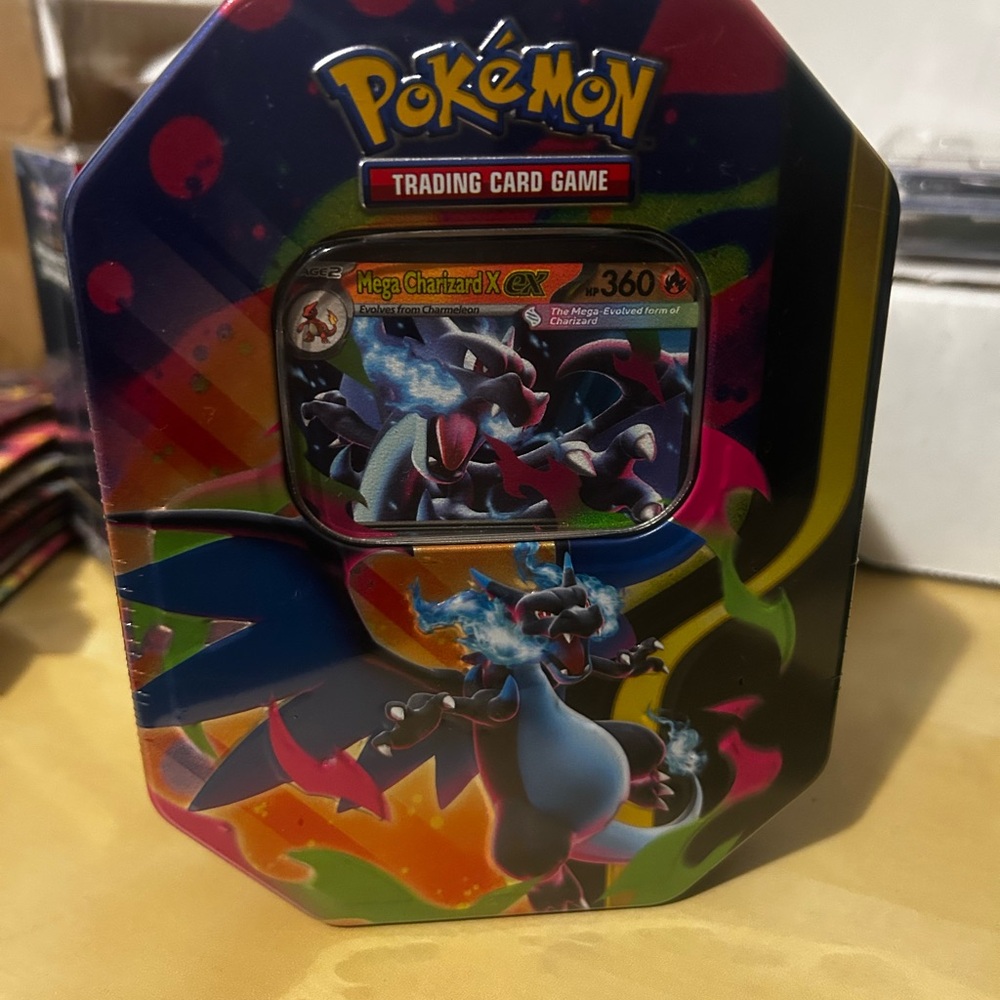 Trading Card Game Tin - Black/Multicolor Mega Charizard X‎
